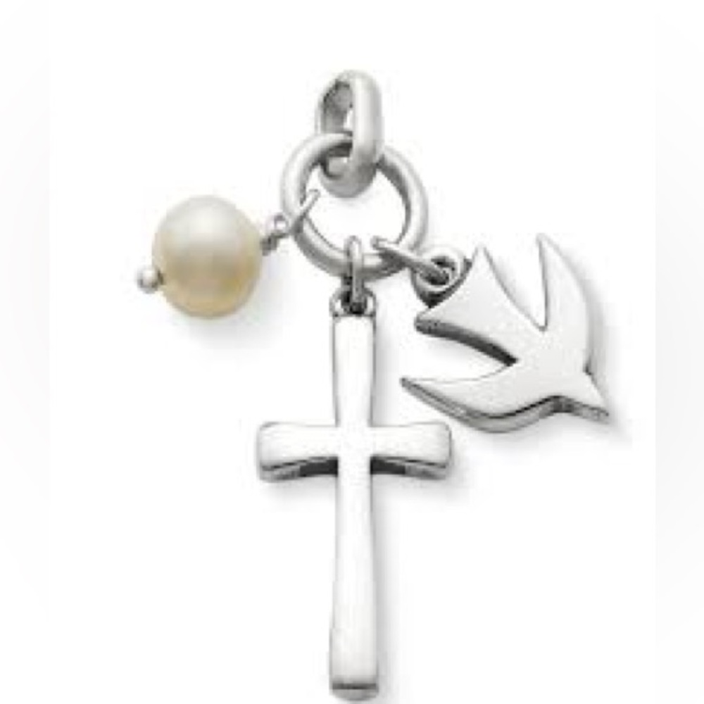 James Avery Silver Cross with Dove Charm
